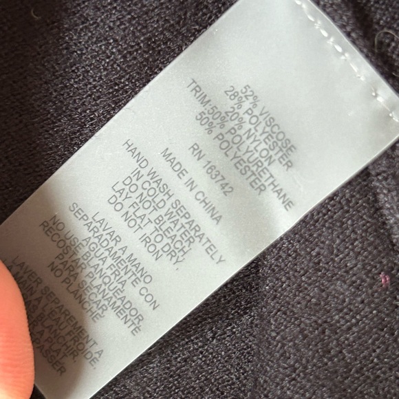 NWT Siani Milano Black sweater Cardigan, with pleated trim closure Women’s M - Picture 4 of 5